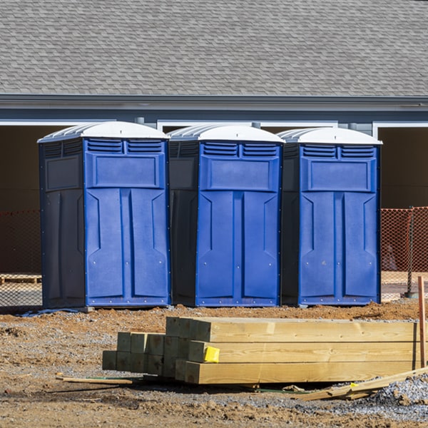 how often are the porta potties cleaned and serviced during a rental period in Castile